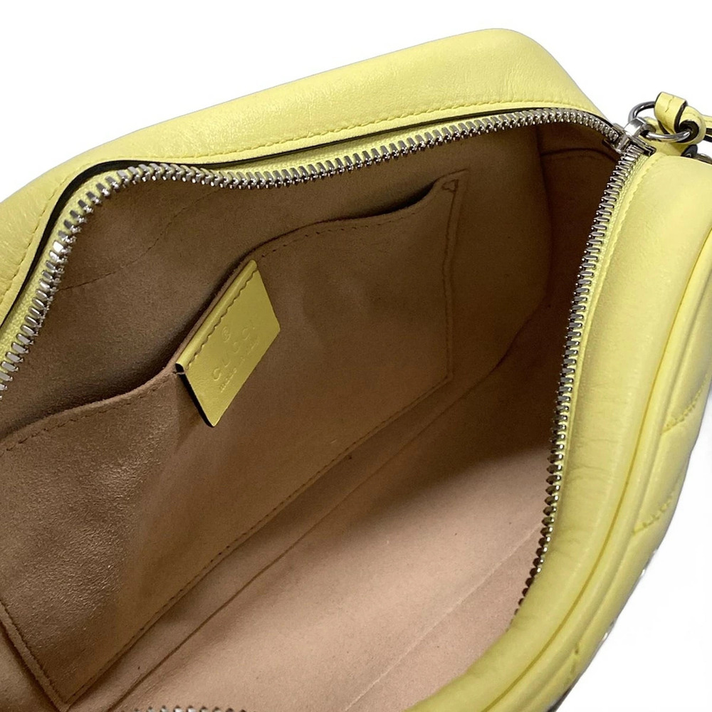 GUCCI GG Marmont Shoulder Bag Chain Yellow Leather - Picture 7 of 7